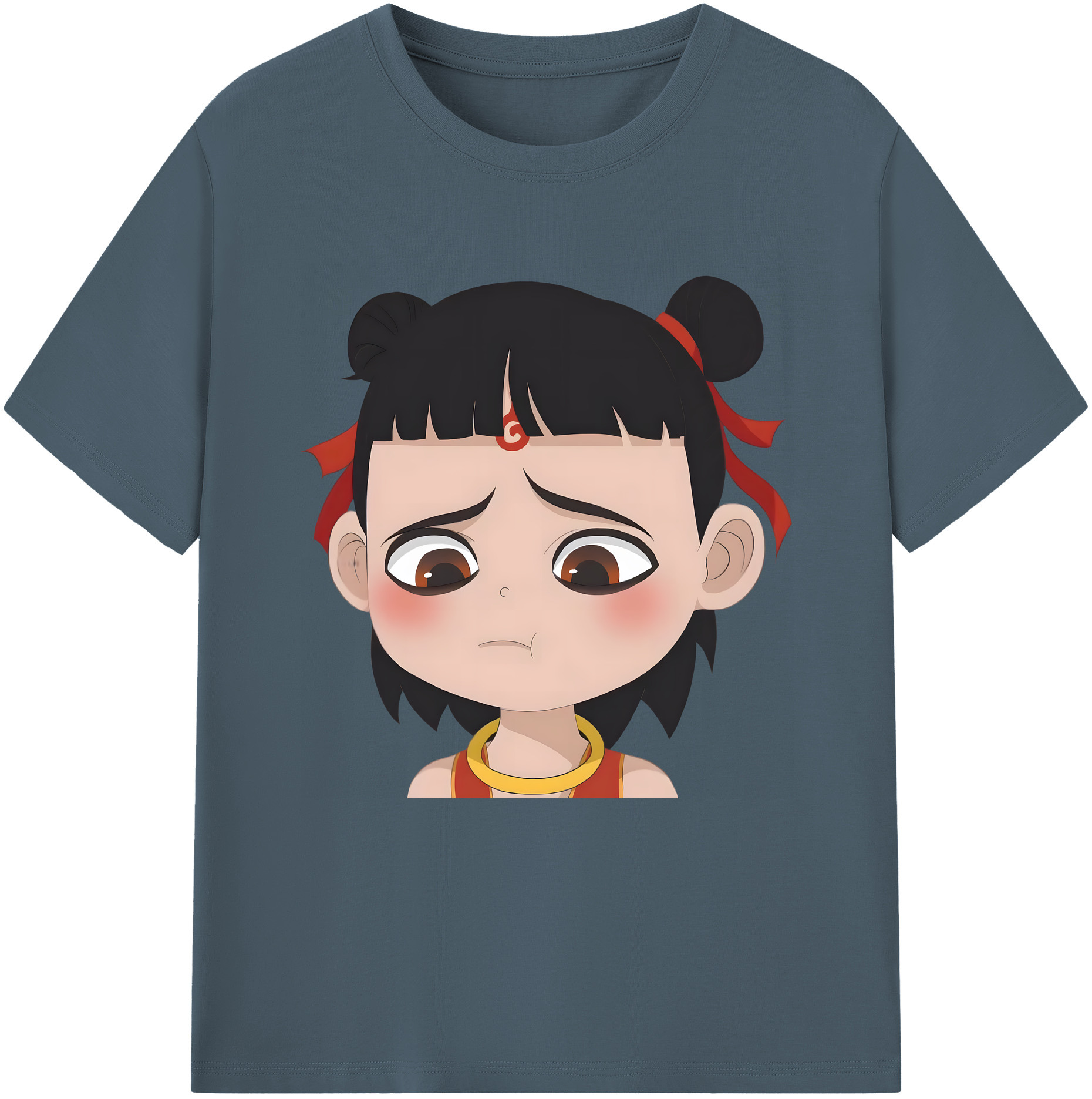 （画像用） Ne Zha 2 ナタ 魔童の大暴れ 綿100％半袖Tシャツ（フロントプリント）